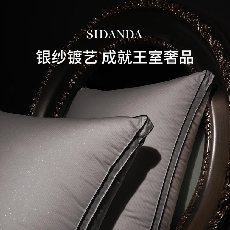 SIDANDA匈牙利全95白鹅绒枕头五星级酒店羽绒枕芯高奢银棉女王枕